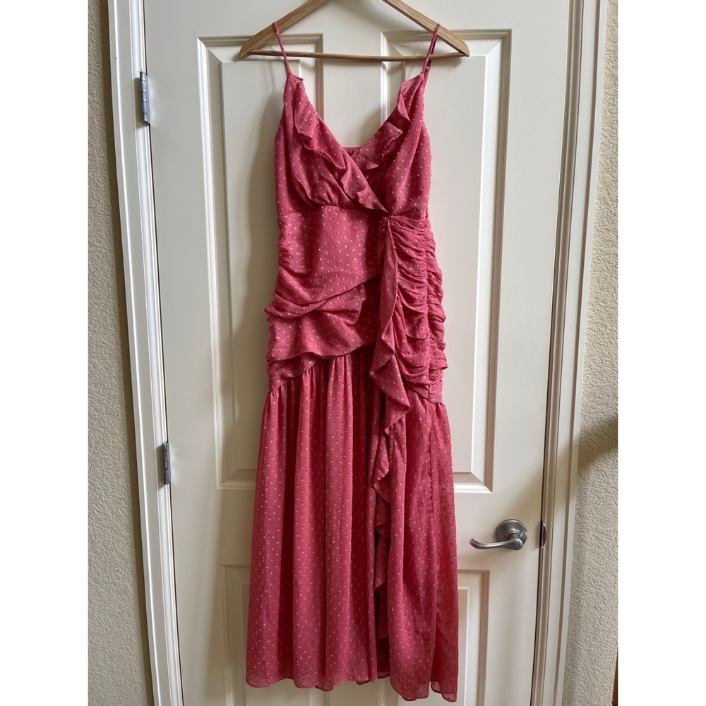 Lulus Season of Soirees Washed Red Clipped Dot Ruffled Maxi Dress - Picture 2 of 8